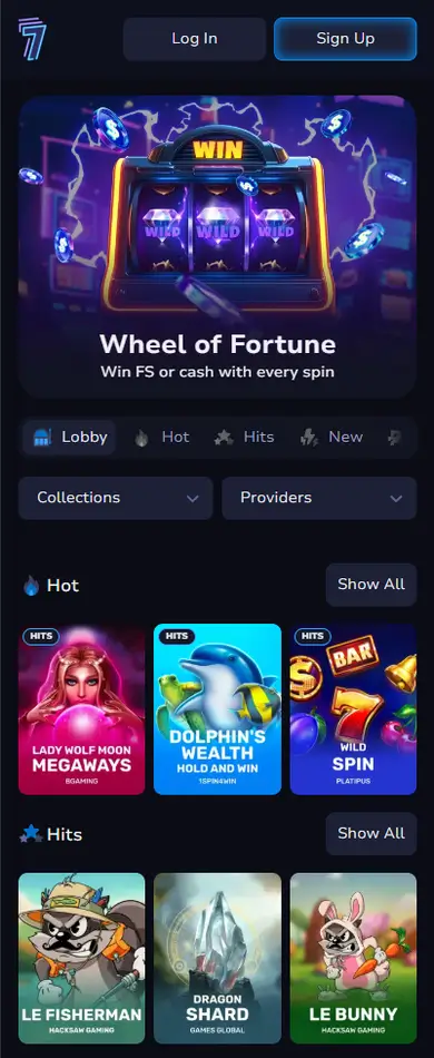 7Bit Casino mobile view