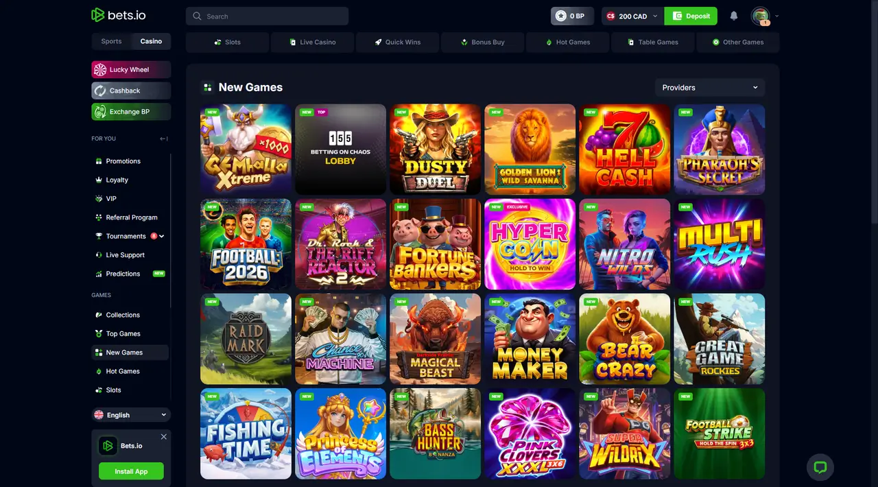 Bet.io Casino in-game play