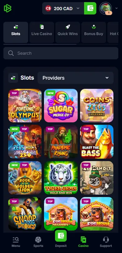 Bet.io Casino mobile gameplay