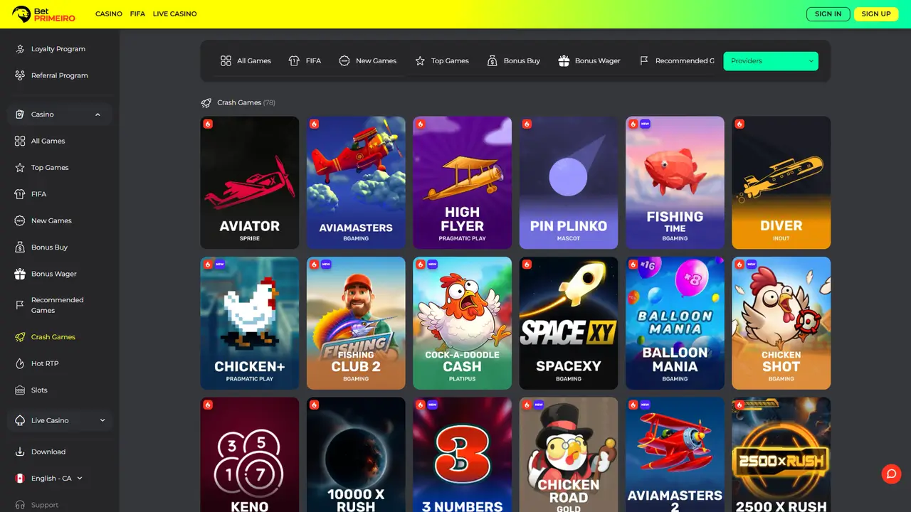 BetPrimeiro Casino crash game