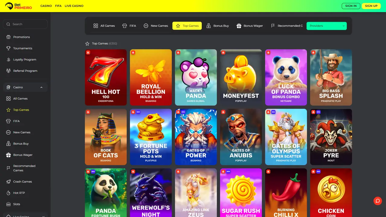 BetPrimeiro Casino in-game play