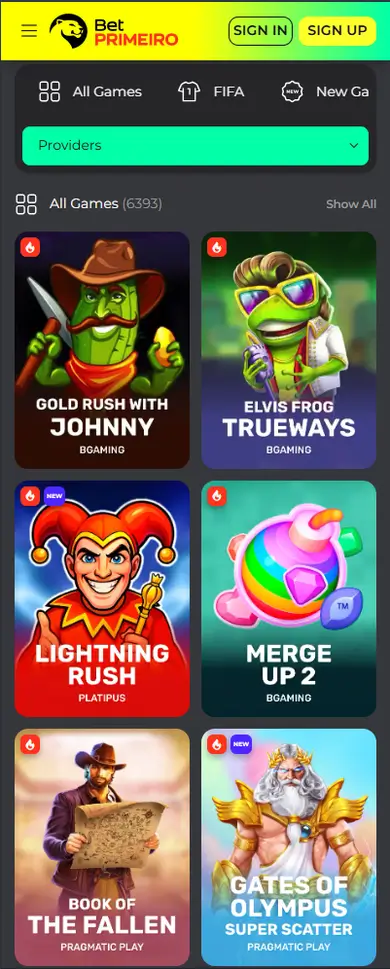 BetPrimeiro Casino mobile gameplay