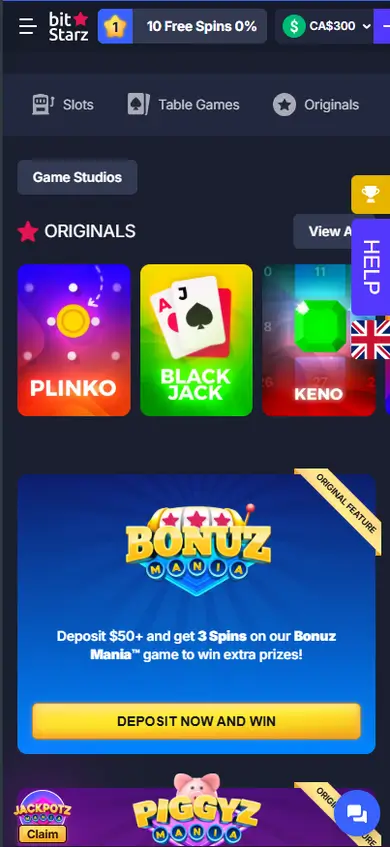 BitStarz Casino mobile view