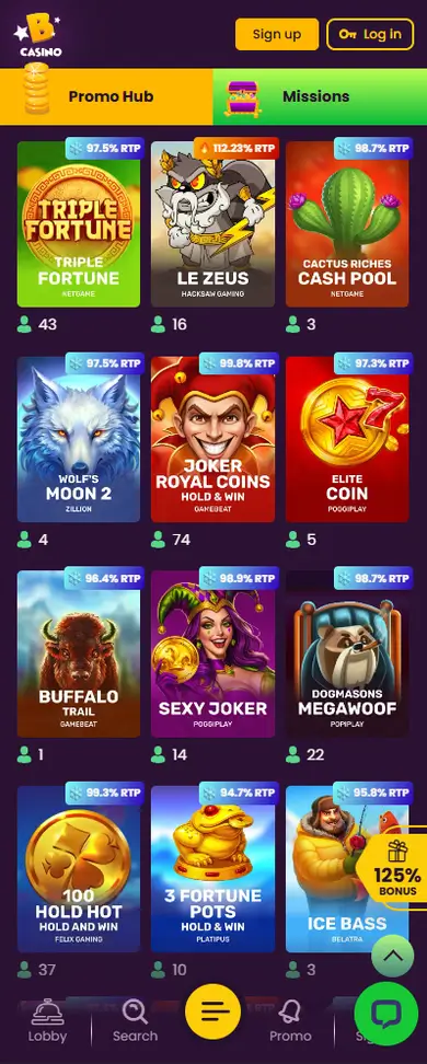 Bizzo Casino mobile gameplay