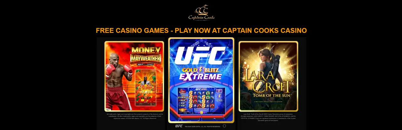 Captain Cooks Casino in-game play