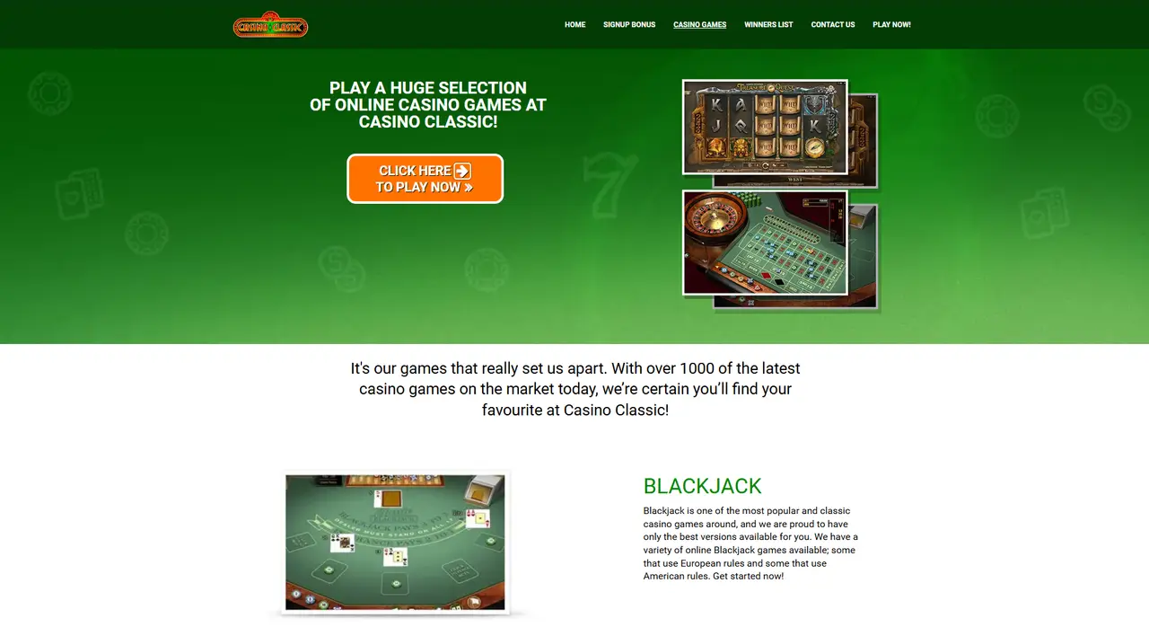 Casino Classic in-game play