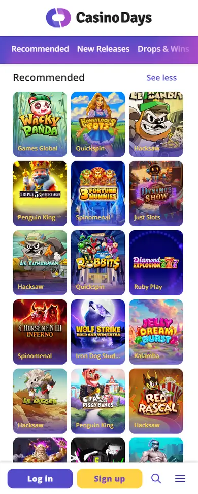 Casino Days mobile gameplay