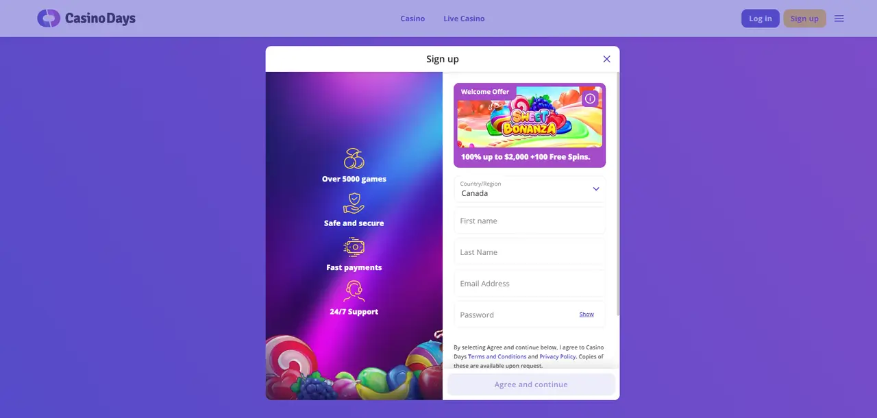 Casino Days Registration