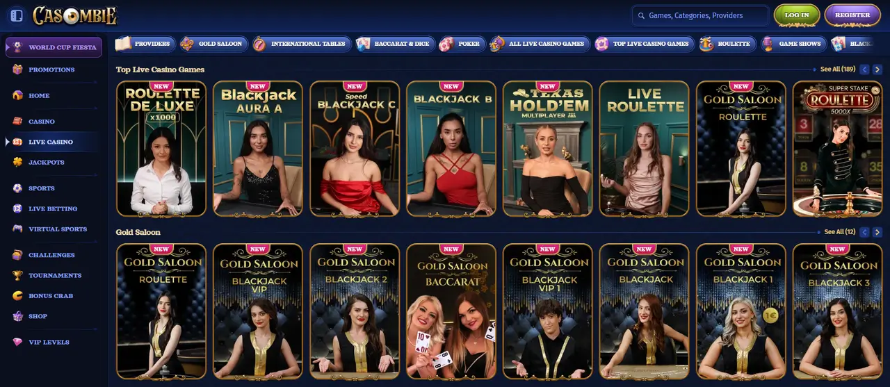 Casombie Casino live dealer table