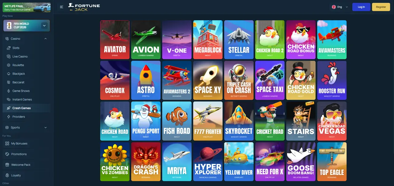 FortuneJack Casino crash game