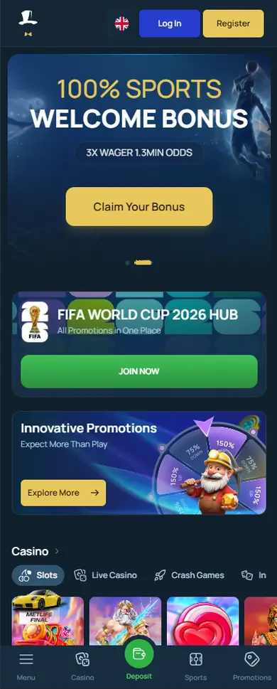 FortuneJack Casino mobile view