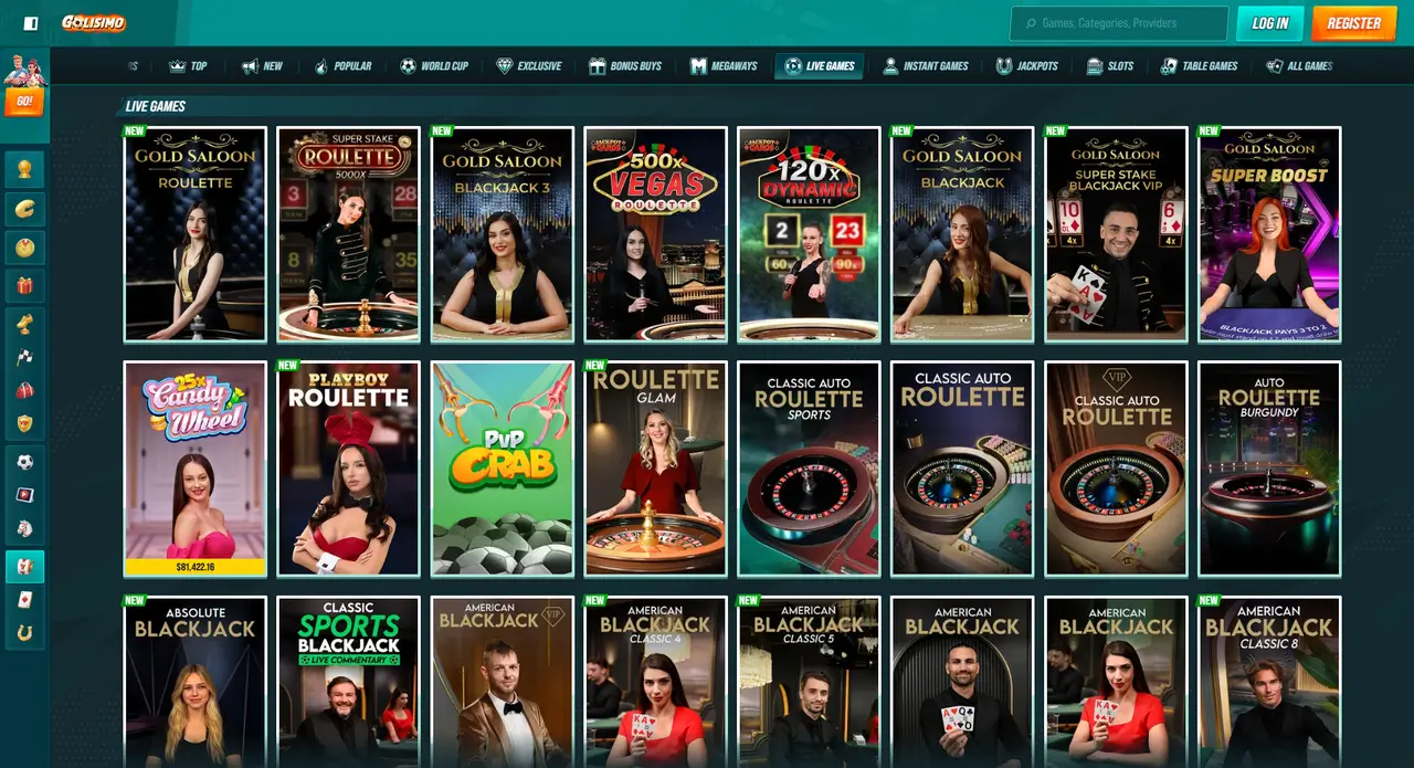 Golisimo Casino live dealer table