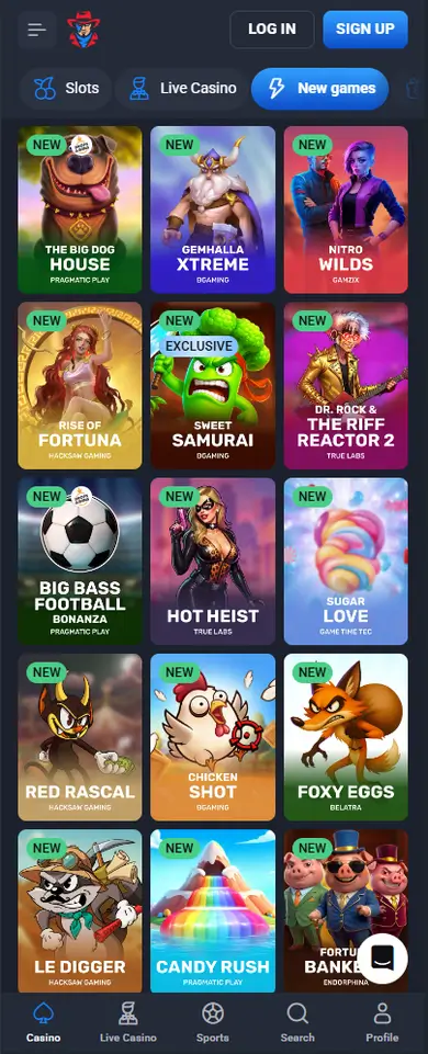 Lucky Hunter Casino mobile gameplay