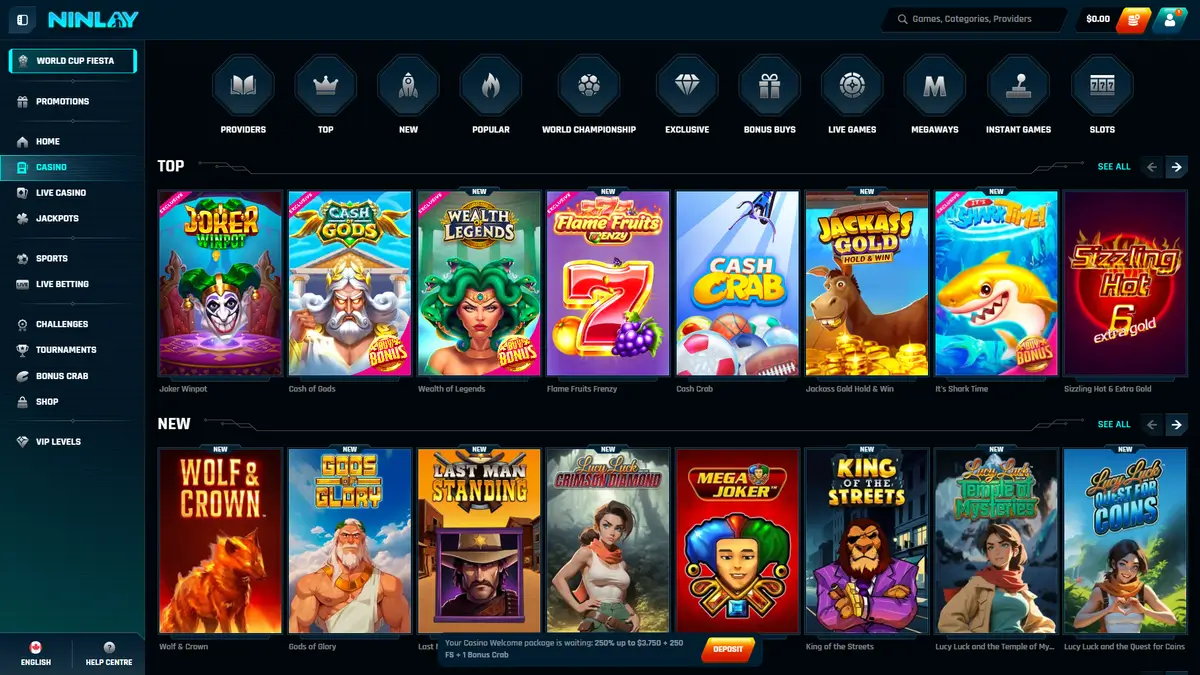 Ninlay Casino in-game play
