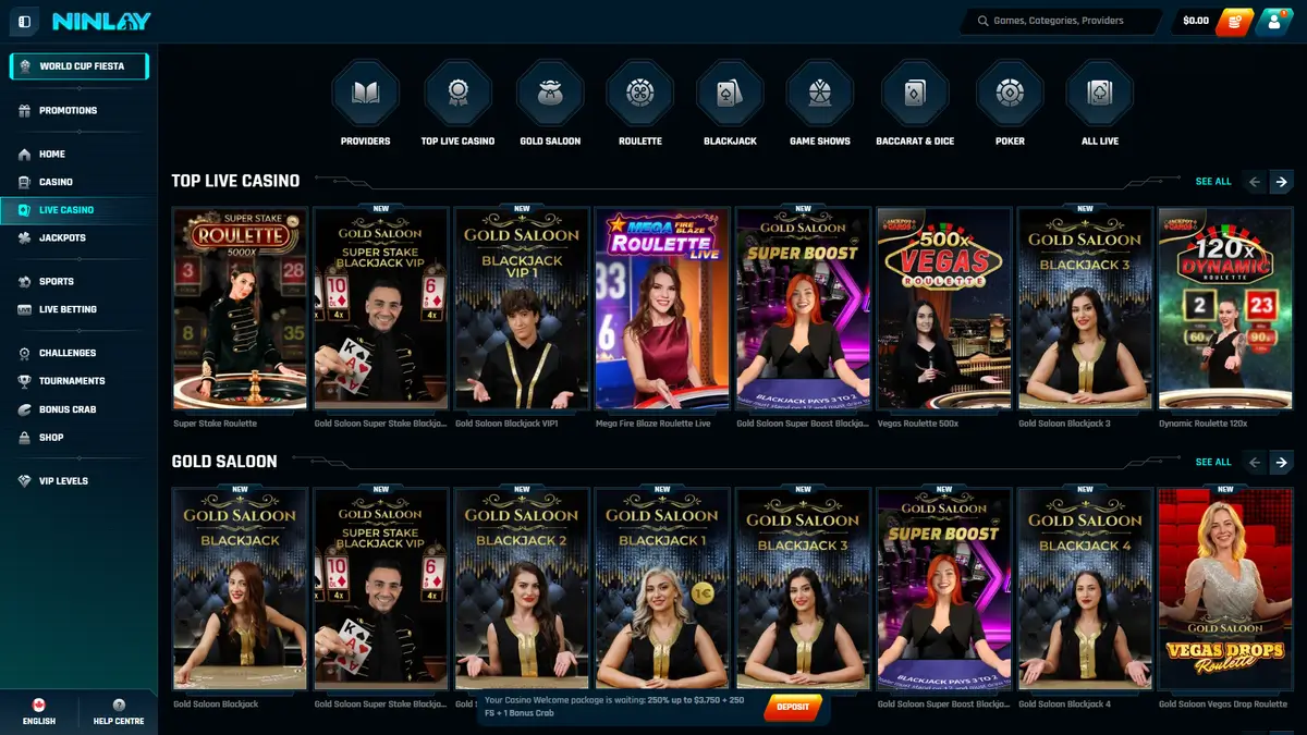 Ninlay Casino live dealer table