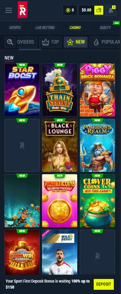 Rabona Casino mobile gameplay