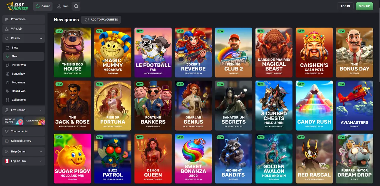 SlotHunter Casino in-game play