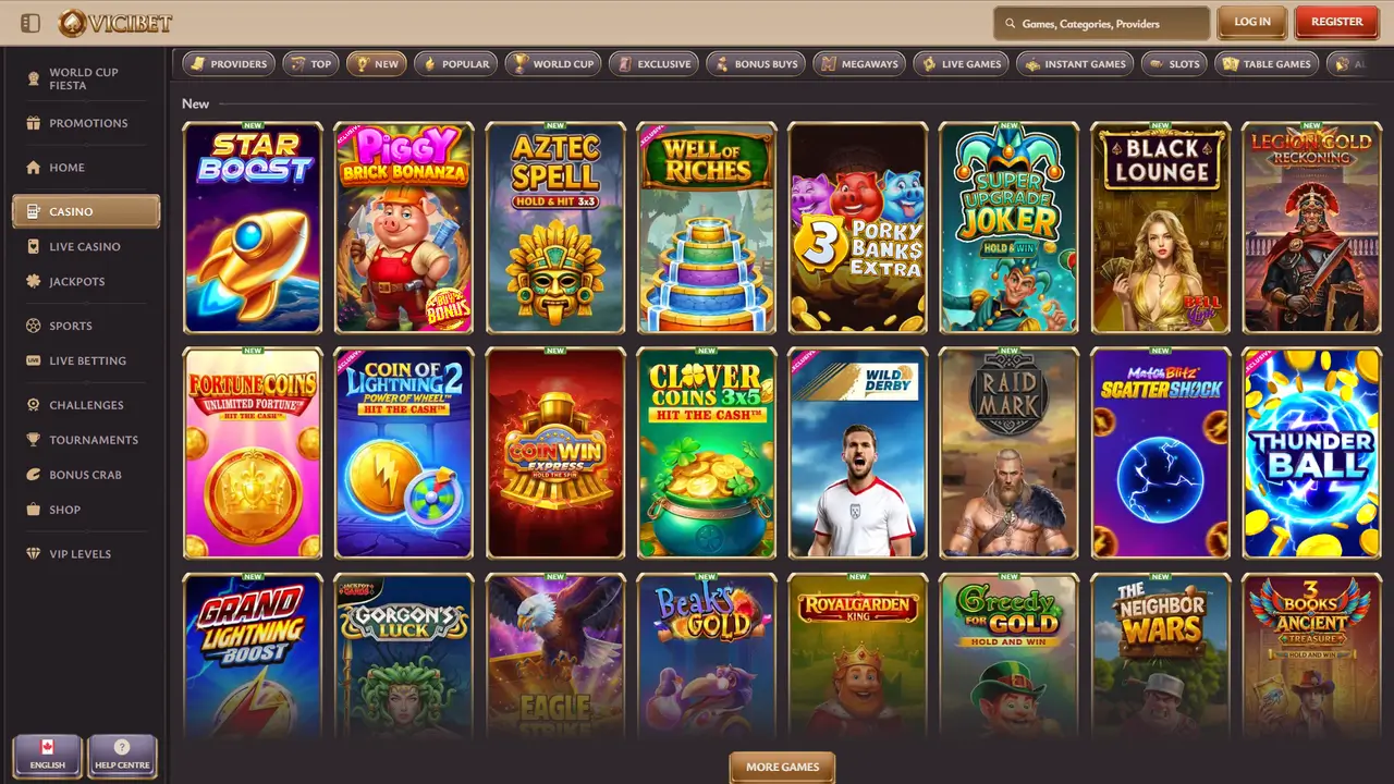Vicibet Casino in-game play