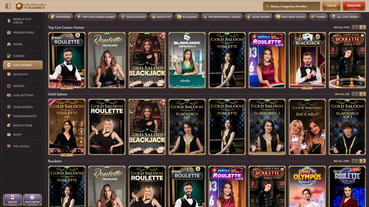 Vicibet Casino live dealer table